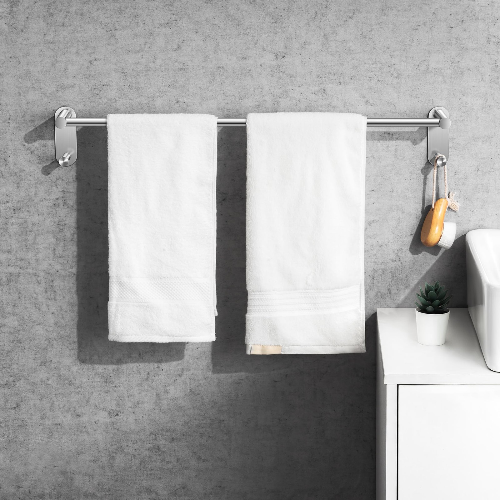 24 Inch Adhesive Towel Bar - Stainless Steel Stick on 24 inch, Brushed Nickel