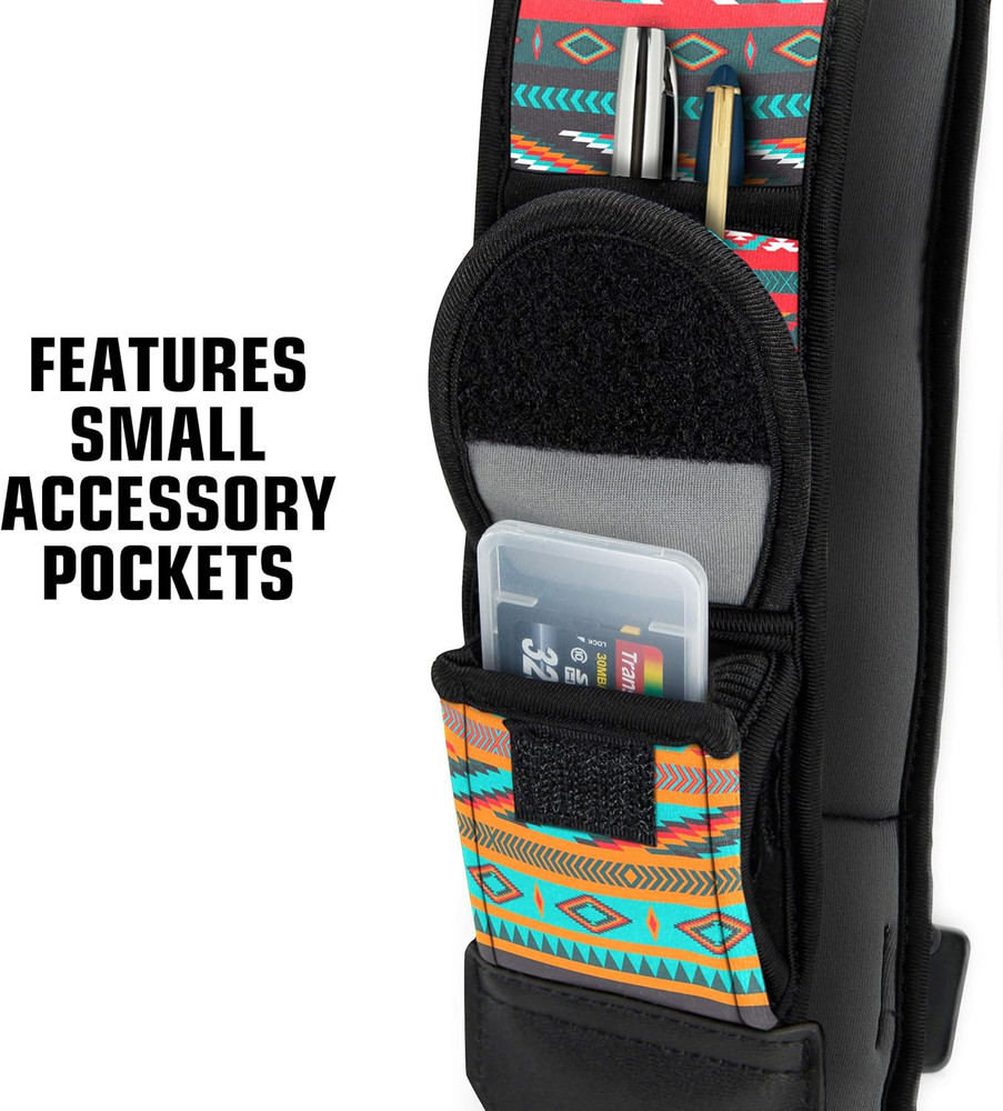 Camera Sling Shoulder Strap - Adjustable Neoprene, Safety Tether, Accessory Pock