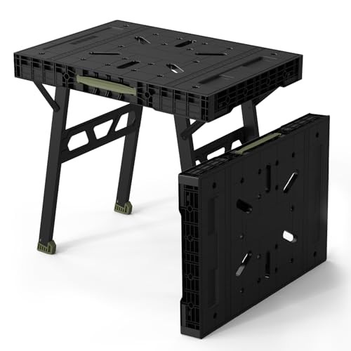 Express Folding Worktable, Easy Setup Portable Folding 24"x34" Black Workbench