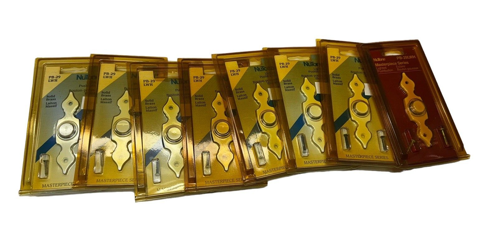 Vintage NuTone PB-29LWH White Pushbutton Lighted Door Bell Solid Brass