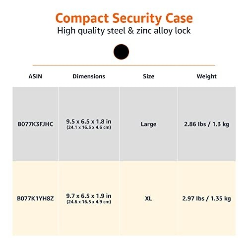 Portable Security Lock Box Safe with Combination Lock for Documents & Valuables