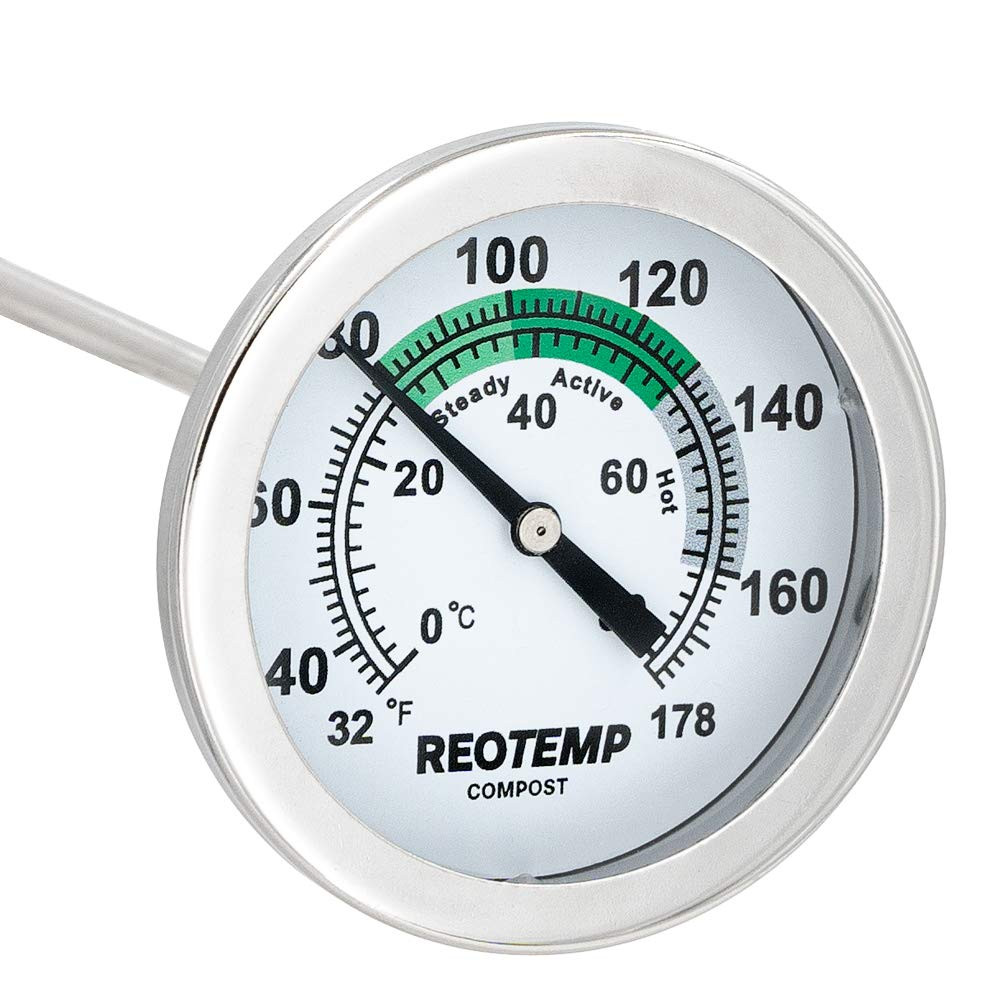12 Inch Soil & Compost Thermometer with Composting Guide