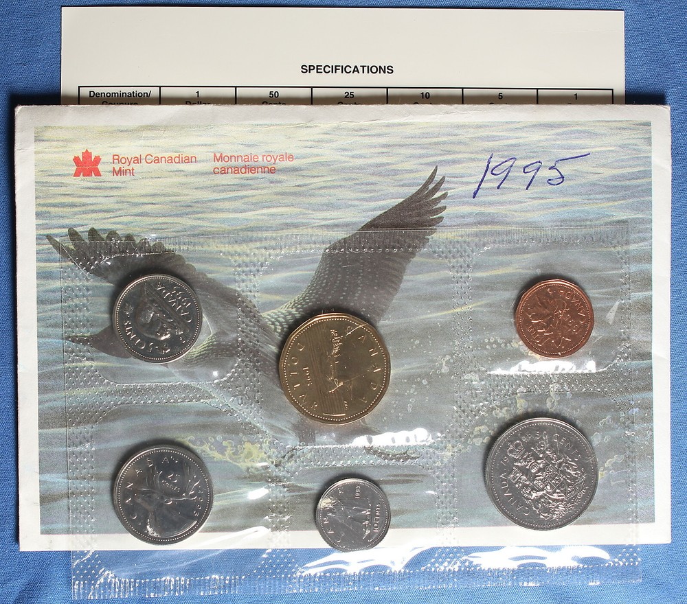 Canada 1995 Uncirculated Mint Set (Proof-Like) - With Envelope and COA 1