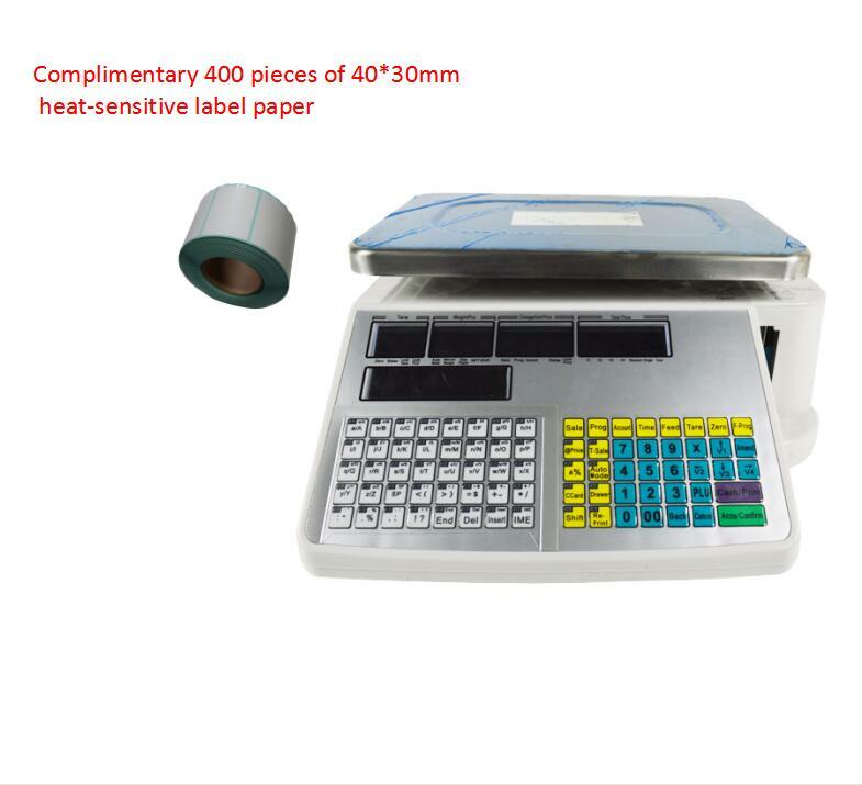 Commercial Digital Price Computing Scale Thermal Printer Supermarket Scale 66lbs