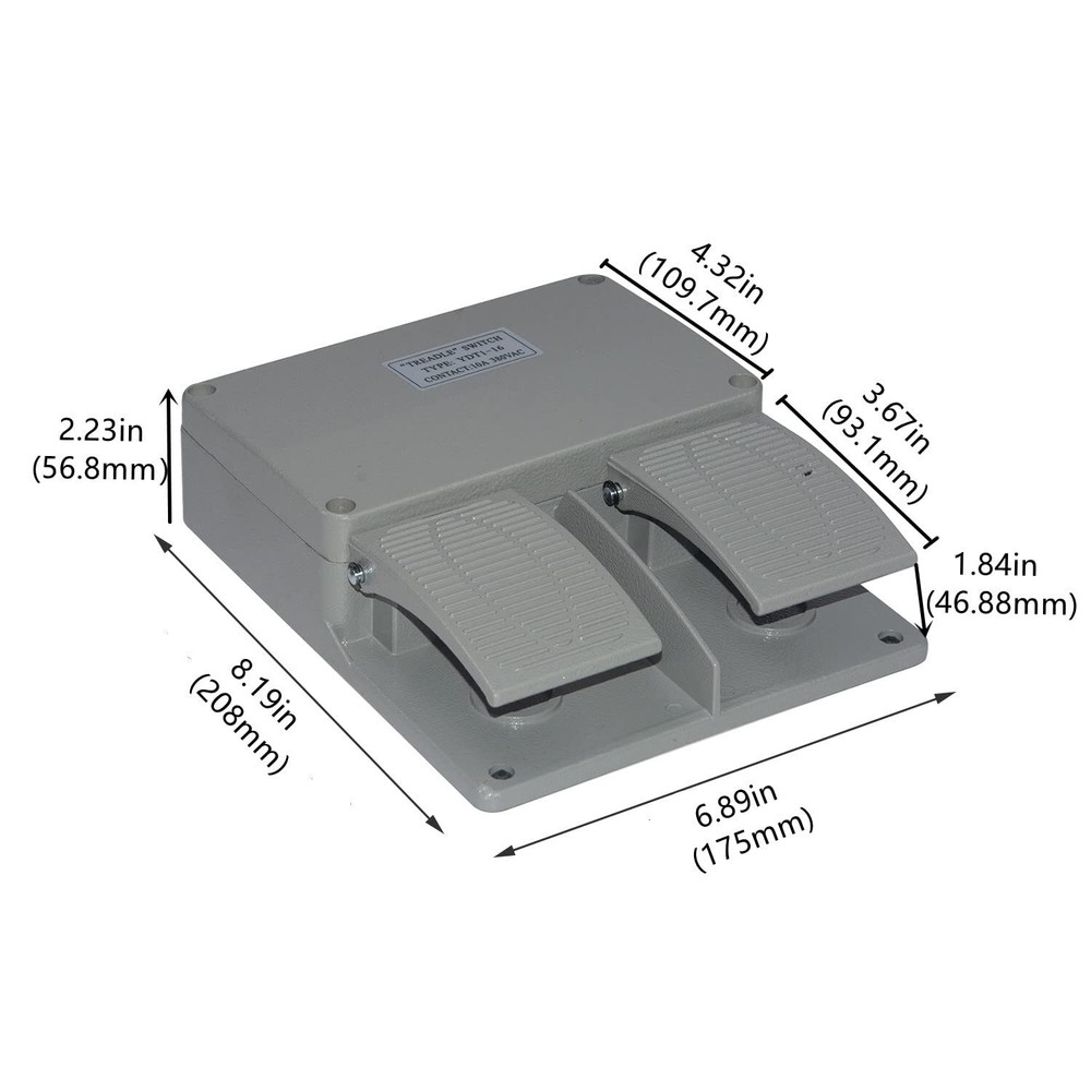 Duel Foot Pedal Double Extra Heavy Duty Foot Switch Metal Multi-function Nonslip
