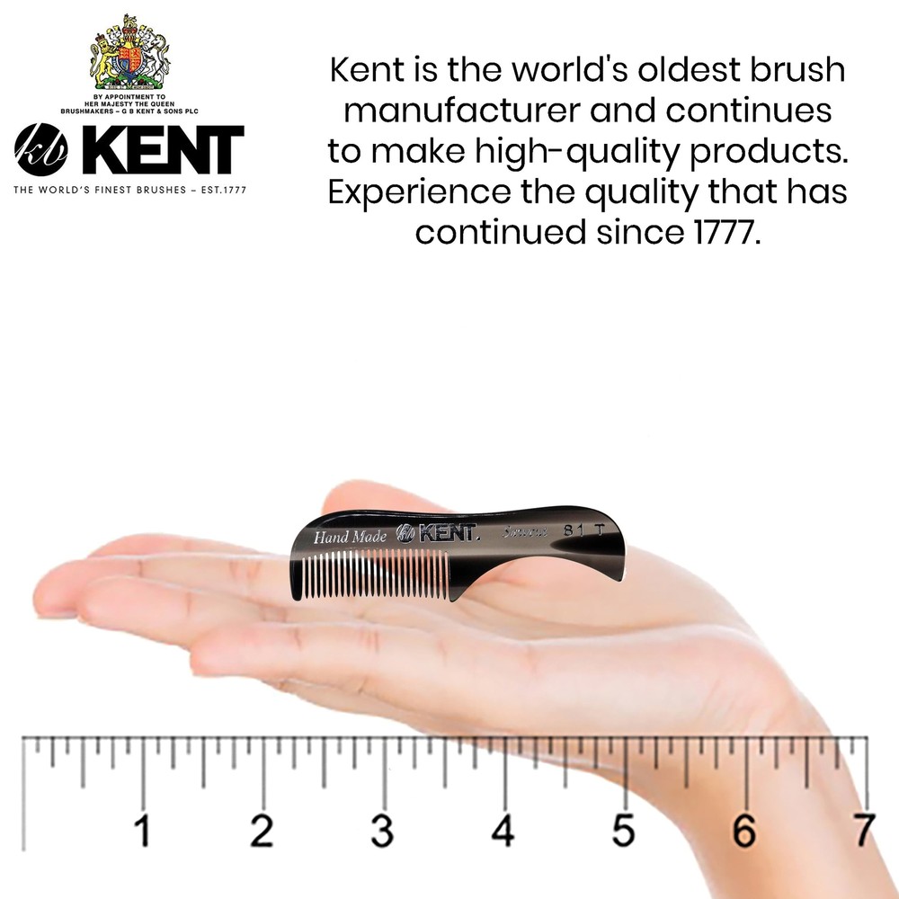 2.75" Handmade Fine Tooth Beard and Mustache Comb