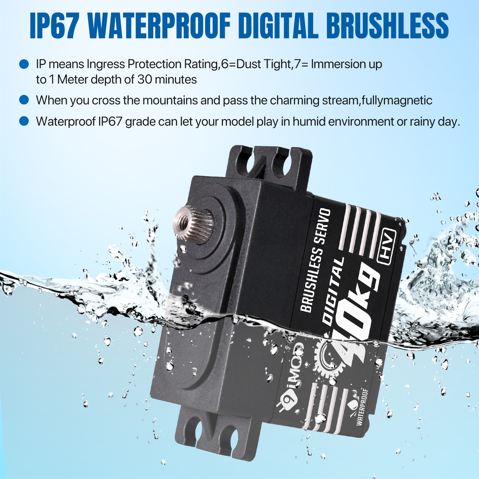 180° 40KG Brushless Servo Metal Gear Digital Servo for 1/8 1/10 RC Crawler Car