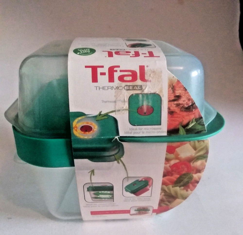 T-Fal Two Container Lunch Set Green Trim