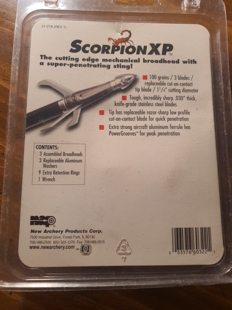 NAP Scorpion XP 100 Gr. Broadheads