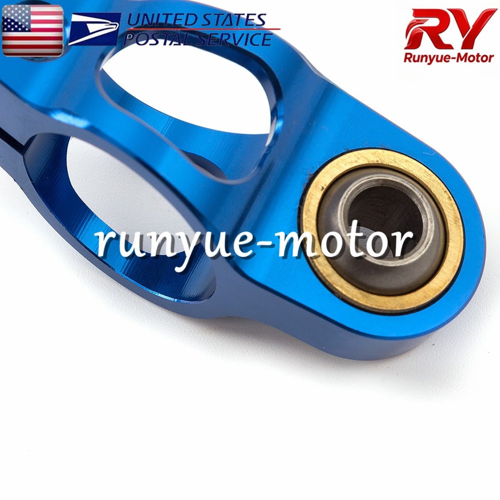 Blue 255mm Adjust Steering Damper Stabilizer Linear Control Universal Aluminum