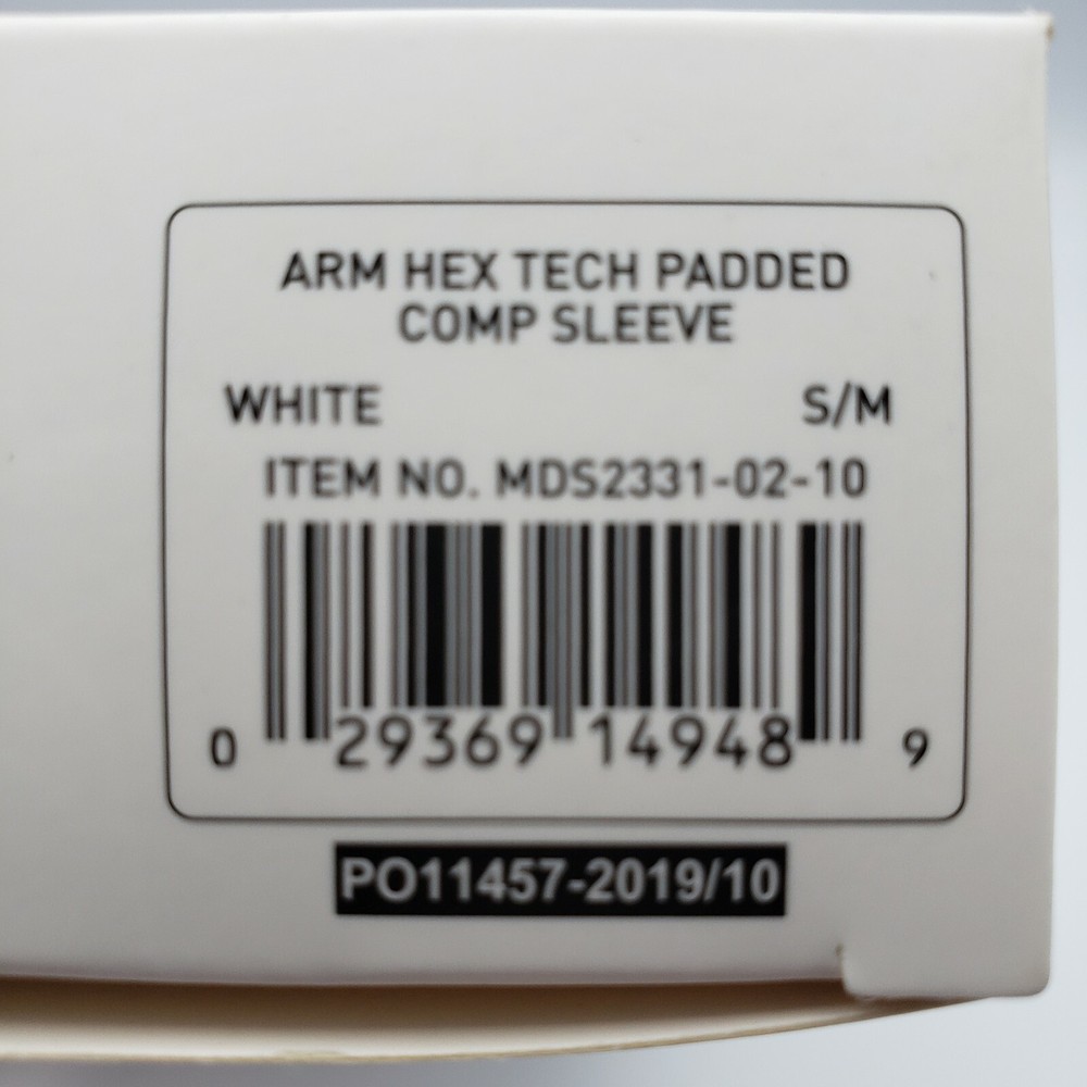 McDavid Hex Tech Padded Compression Shooter Sleeve (Small -- XLarge) White