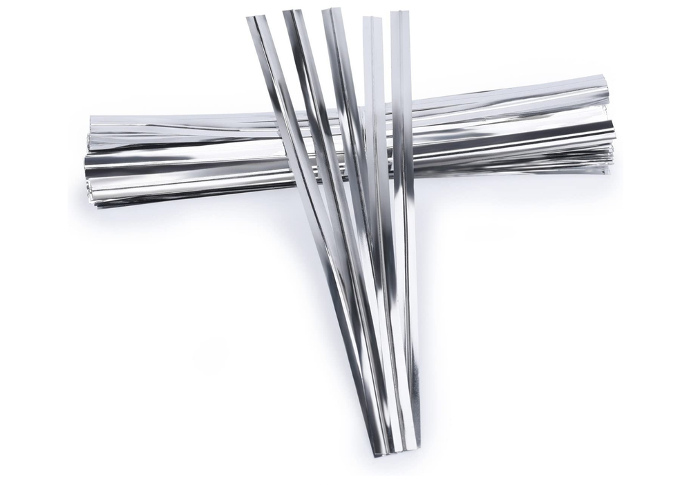 12 - Candymaking Wrap Twist Ties 7" Silver 50 Pack