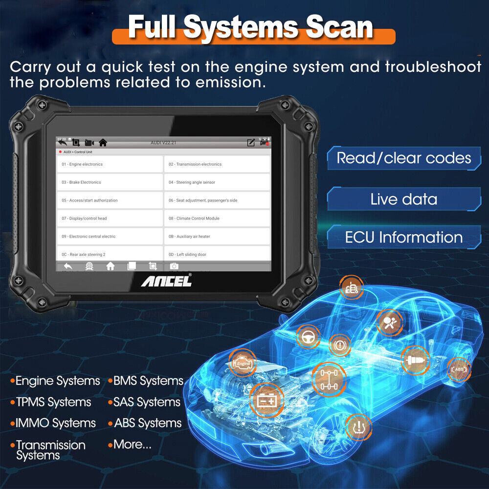ANCEL V6 Bi-directional Scanner OBD2 Diagnostic Scan Tool Full System Key Coding