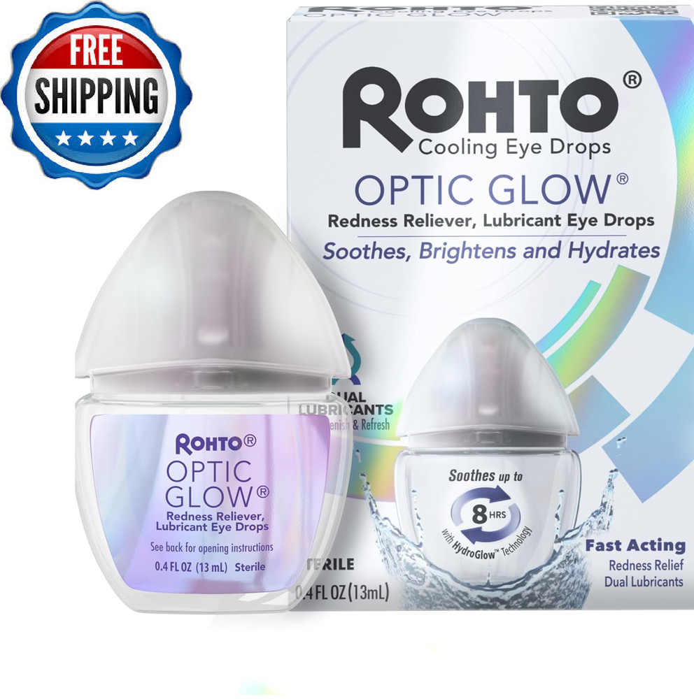 Rohto Optic Glow Eye Whitening Drops, HydroGlow Technology For Maximum Strength