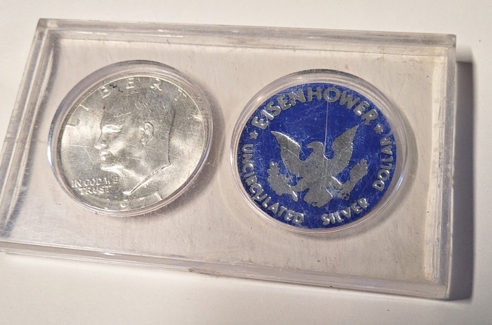 EISENHOWER 1971 S Silver Dollar in Plastic Case
