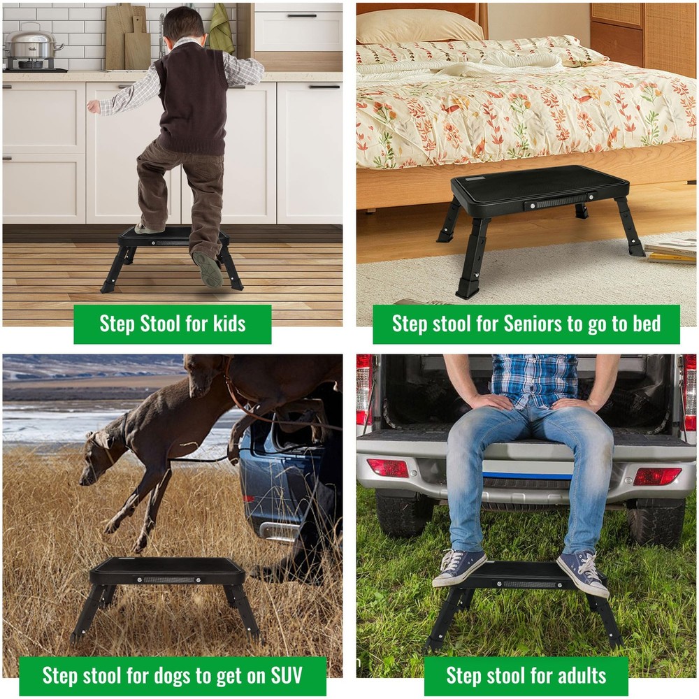 3 Levels Adjustable Folding Step Stool,Foldable RV Step Stool,Safer Metal Ste...
