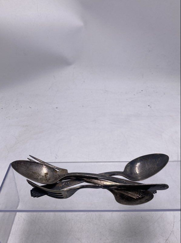 Silver Plated Collectible Spoons And Forks Silverware Flatware Set