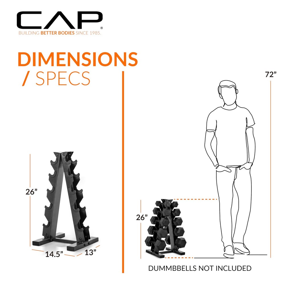 A-Frame Dumbbell Hand Weight Vertical Storage Rack - Carbon