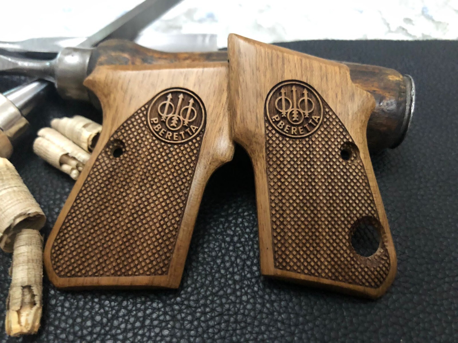 Beretta 950 Jetfire Walnut Wood Grips with Safety Cut. Fits 950, 950B, 950BS