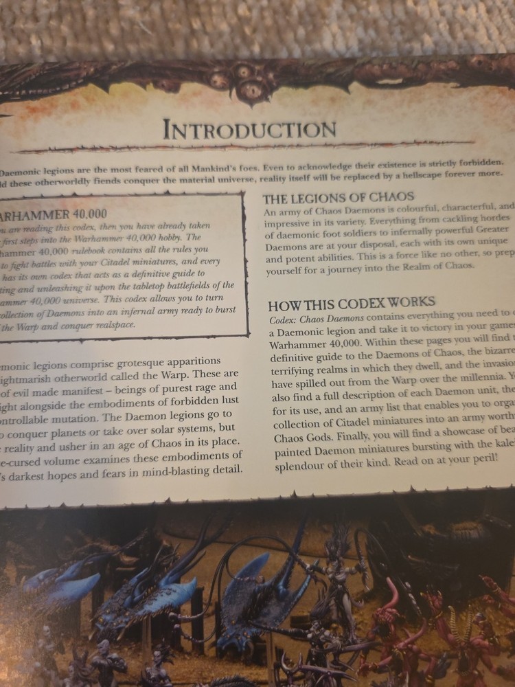 Games Workshop Warhammer 40k Chaos Daemons Rulebook Codex Hardback