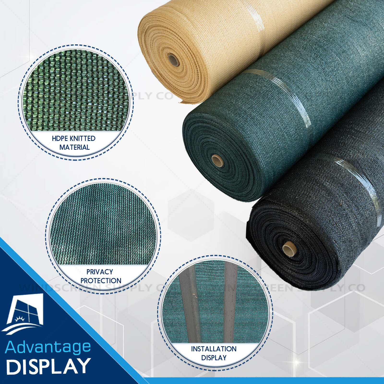 5'8" X 100 ft. Shade Roll Sun Shade 85% UV Blockage, Greenhouse Netting