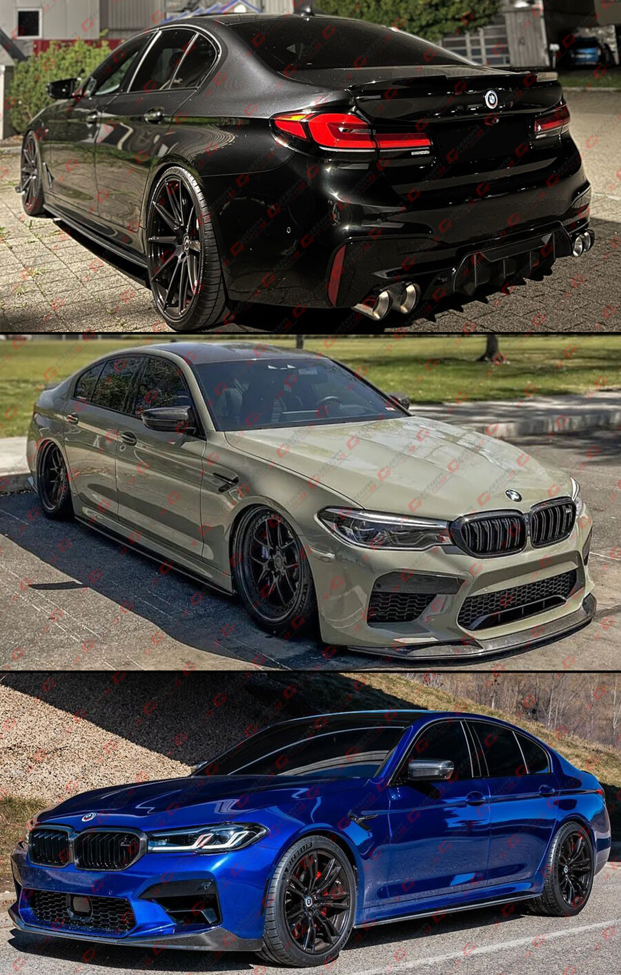 For 2017-2023 BMW F90 M5 G30 530i 540i MP Style Gloss Black Side Skirt Extension