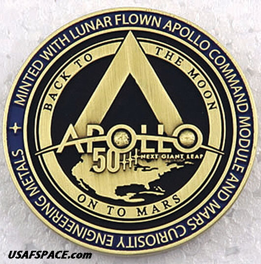 APOLLO-15 - 50th Anniversary - LUNAR FLOWN METAL - NASA MEDALLION - COA - MINT