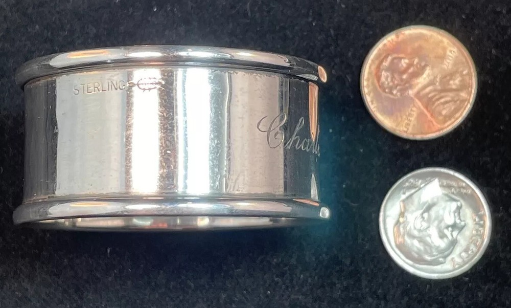 Sterling Silver Napkin Ring Name Engraved “Charlene”