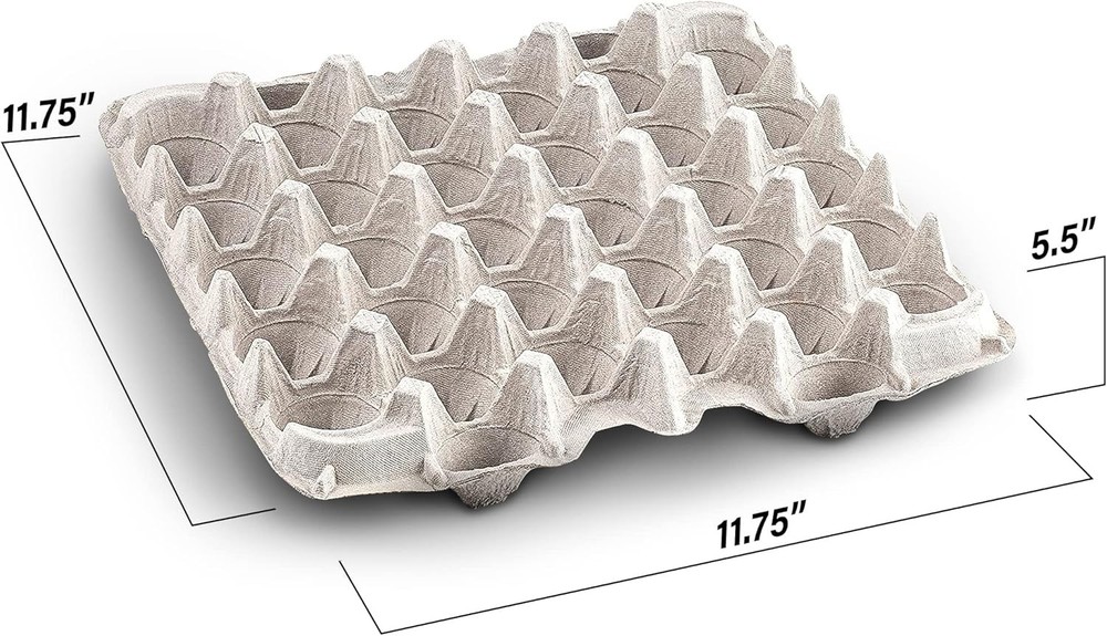 30 Egg Flat Tray Pulp Fiber Reusable Stackable Extra Large Egg Crate Made in USA