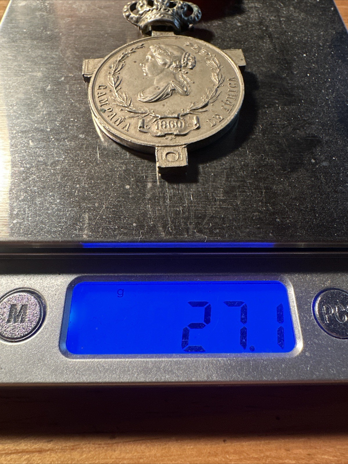 Scarce Spanish Medal Of Africa 1860 , Silver Multi Piece Construction