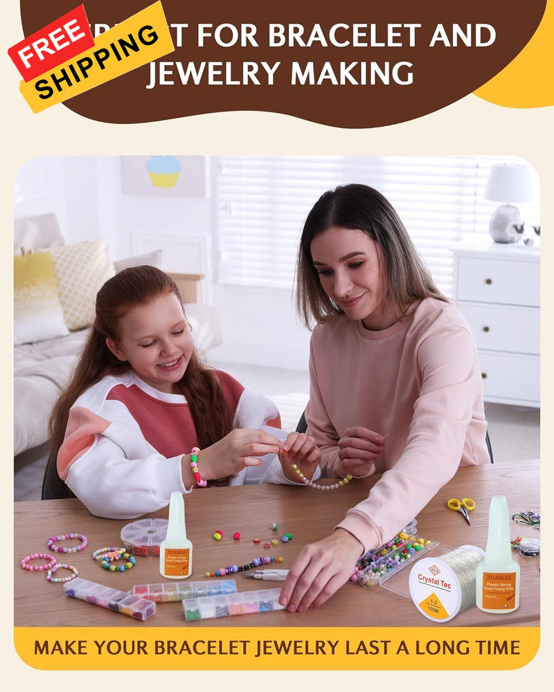 ZUAWAE Jewelry Glue for Elastic String, 1 mm String with