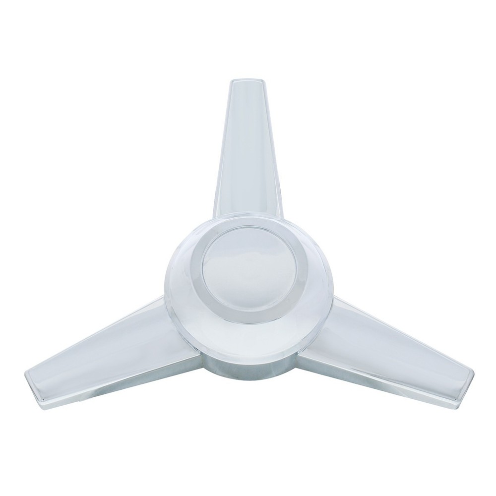 3 Extra Large Straight Bar Hub Cap Spinner - Chrome Plastic