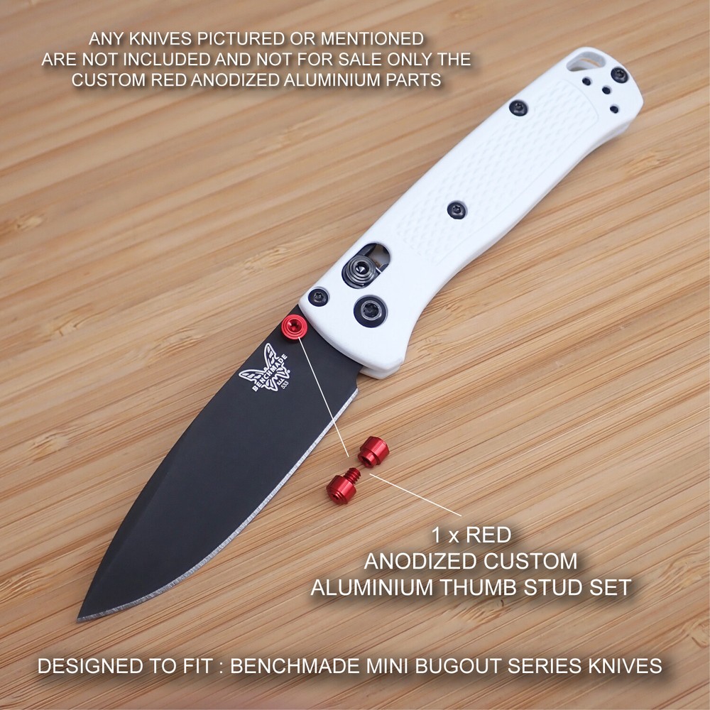 Benchmade 533BK-1 Mini BUGOUT Custom Designed Thumb Stud Set - Anodized RED