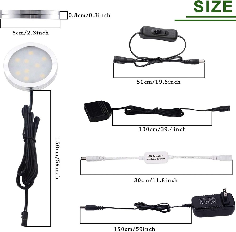 Kitchen Under Cabinet Lighting LED 12V 3-8pack With RF Remote Control Lighting