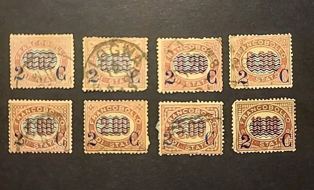 1878 Italy Official Stamp set surcharged "2c".