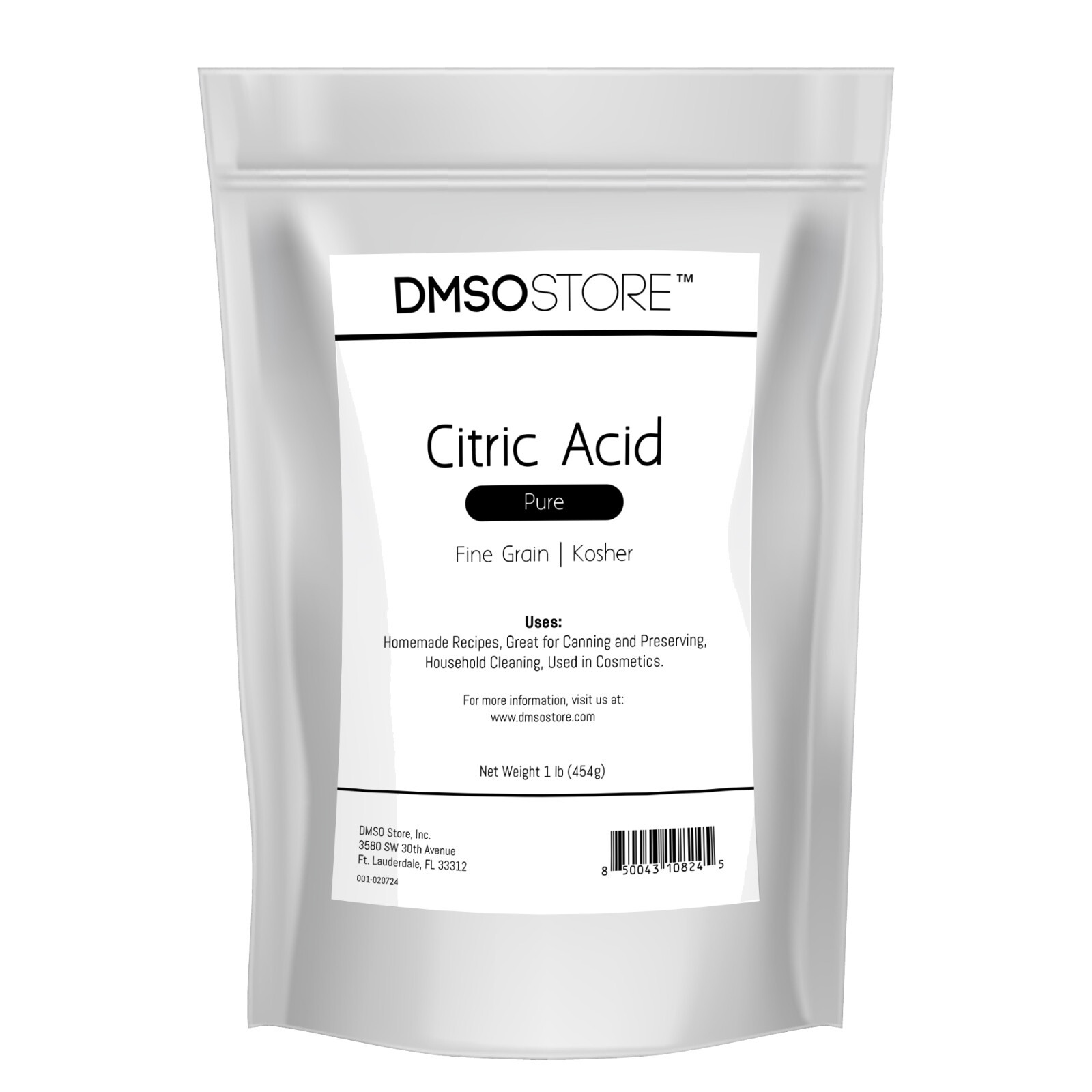 CITRIC ACID 1 lb. 100% Food Grade In Resealable Foil Bag