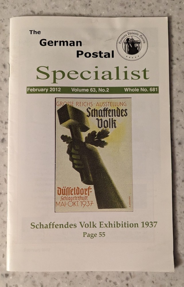 German Postal Specialist Feb 2012 '37 Officially Opened Mail Travel Permit Stamp