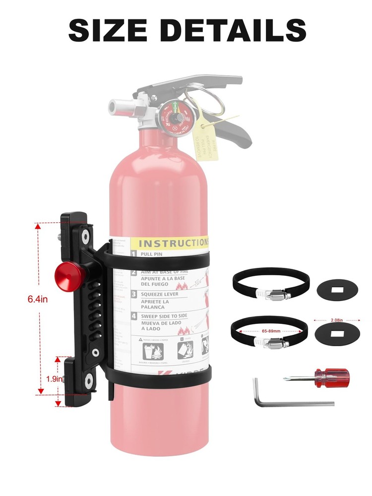MOLLE Fire Extinguisher Mount Kit - Quick Release Bracket for Tactical Panels, T