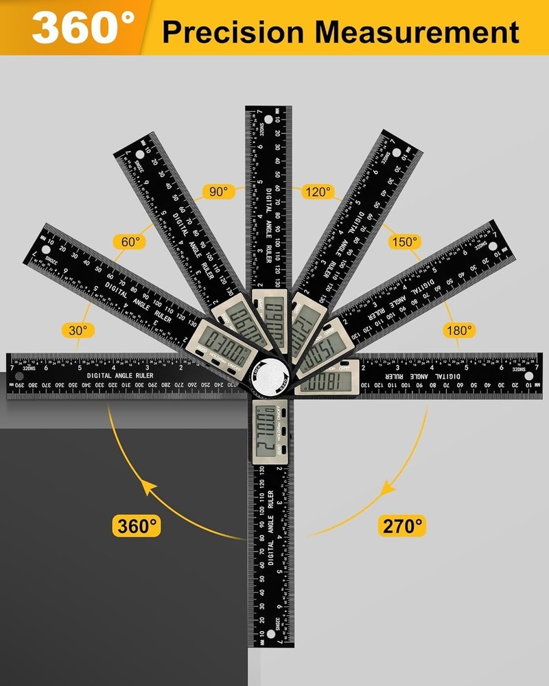 Professional Digital Angle Measuring Tool - Durable Protractor with Batteries