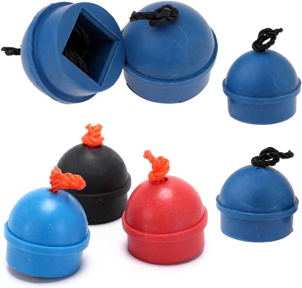 4 Pack Pool Chalk Cubes Holder with Cord String Anti-Lost Snooker Practical T...