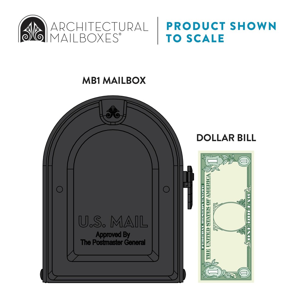Architectural Mailboxes 7680B10 MB1 Mount Mailbox and InGround Post Kit, Medi...