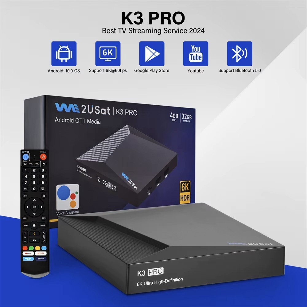 We2USat K3 PRO Android TV Box 4K HDR Set-Top Box