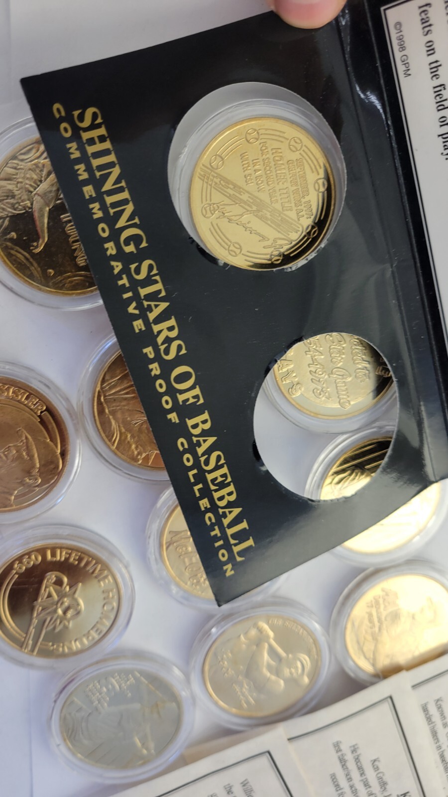 12pc.Shining Stars of Baseball Plated 24KT Gold: CyYoung, Bebe Ruth, Willie Mays