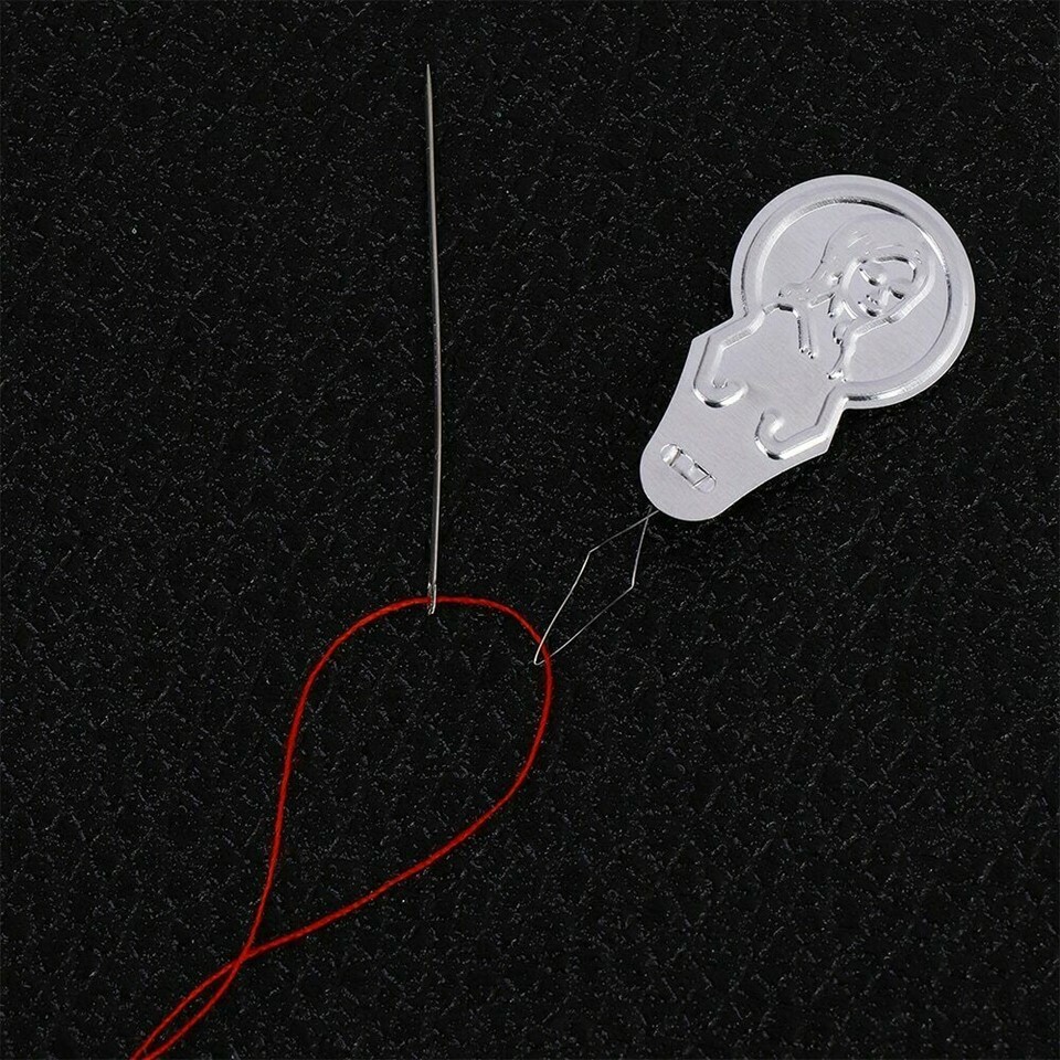 5pcs Silver Metal Wire Needle Threader Hand Machine Sewing Stitch Insertion Tool