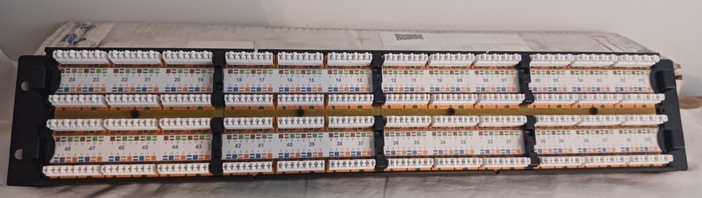 HellermannTyton 48 Port Patch Panel, 2U, Black. NEW. Free Shipping