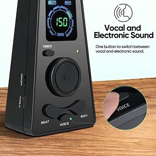 Digital Metronome with Timer One Touch Operation and Easily Readable UT-200