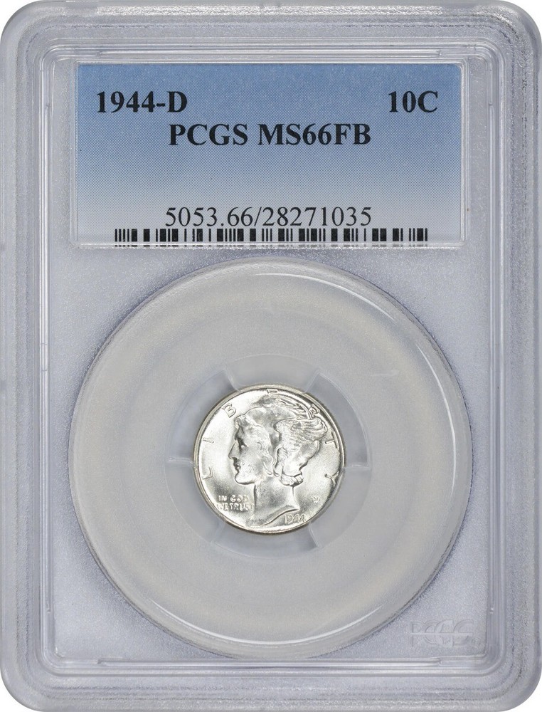 1944-D Mercury Silver Dime MS66FB PCGS