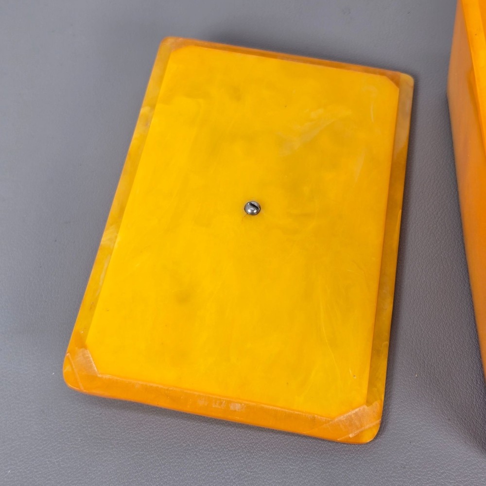 Orange Butterscotch Bakelite Trinket/Jewelry Rectangular Storage Cigarette Box