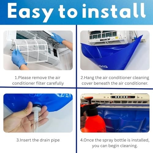 Waterproof Mini Split AC Cleaning Kit with 2L Sprayer, HVAC Maintenance Tool