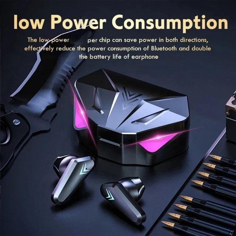 TWS Bluetooth Earbuds Waterproof Bluetooth 5.1 Headset Noise Cancelling Wireless